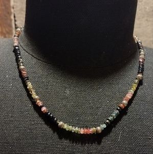 Sterling silver and gem vintage necklace